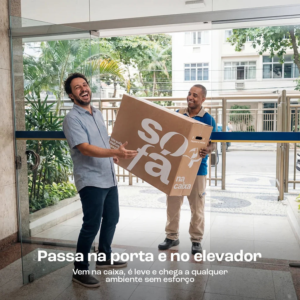 Sofá na Caixa modular 2 lugares em Boucle - Azul