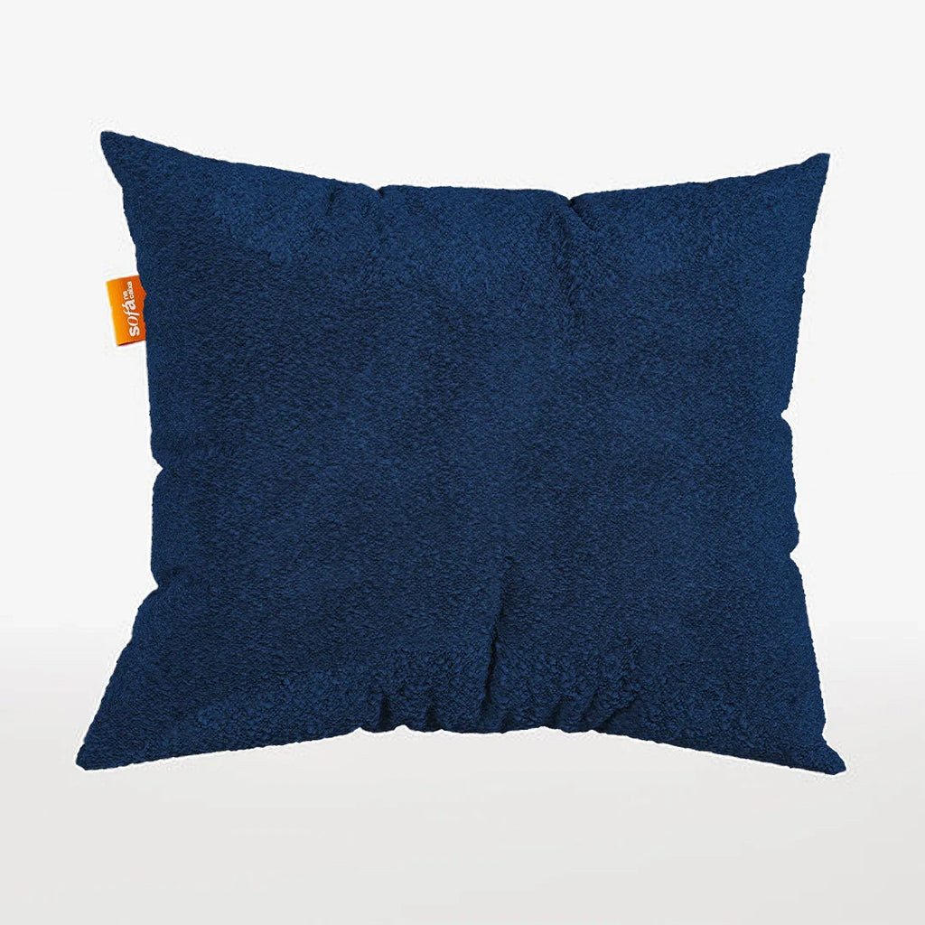 Kit 4 Almofadas Tecido Bouclé - Cor Azul - 45x45cm