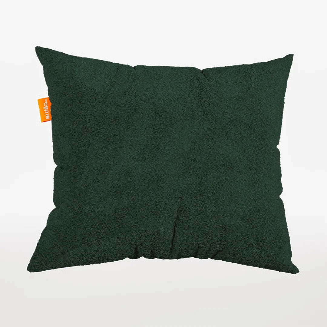 Kit 4 Almofadas Tecido Bouclé - Cor Verde Musgo - 45x45cm