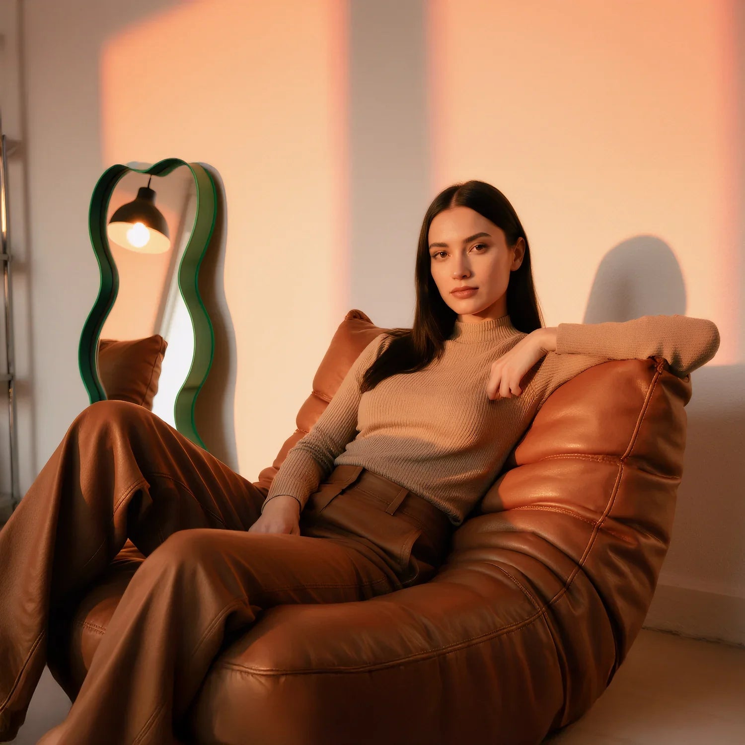 Kit Poltrona Design 1973 + Apoio para pés - Courino