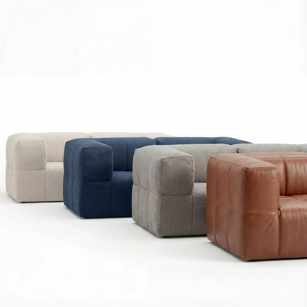 Sofá na Caixa modular 1 lugar Canto com chaise - Poli-couro