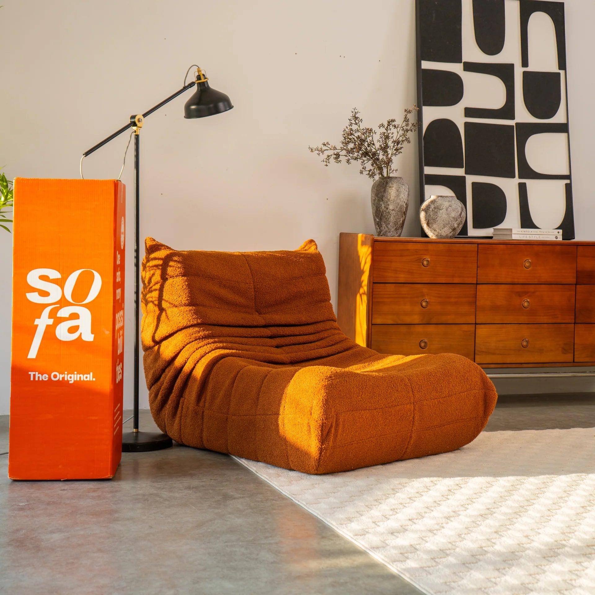 Poltrona Design 1973 Laranja 2 unidades Sofa na Caixa