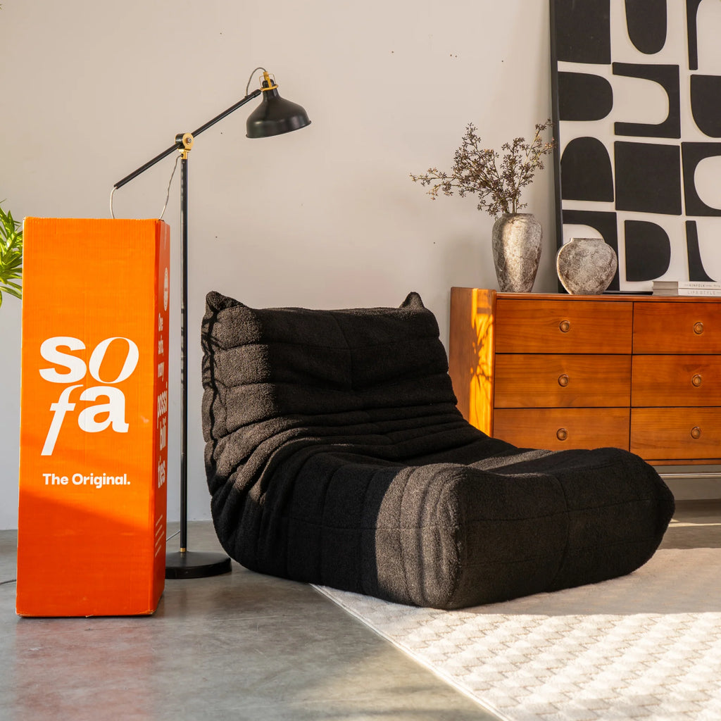 Poltrona Design 1973 Preto 2 unidades Sofá na Caixa