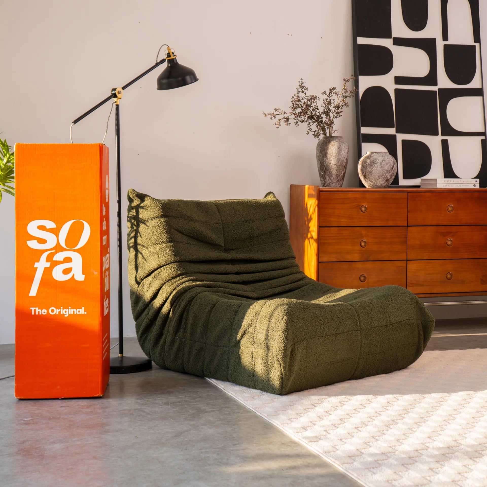 Poltrona Design 1973 Verde 2 unidades Sofá na Caixa