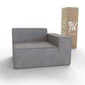 Sofá Modular Pelion 1 lugar Canto em L Direito Boucle - Cinza