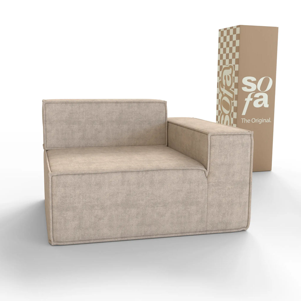Sofá Modular Pelion 1 lugar Canto em L Direito Boucle - Linho