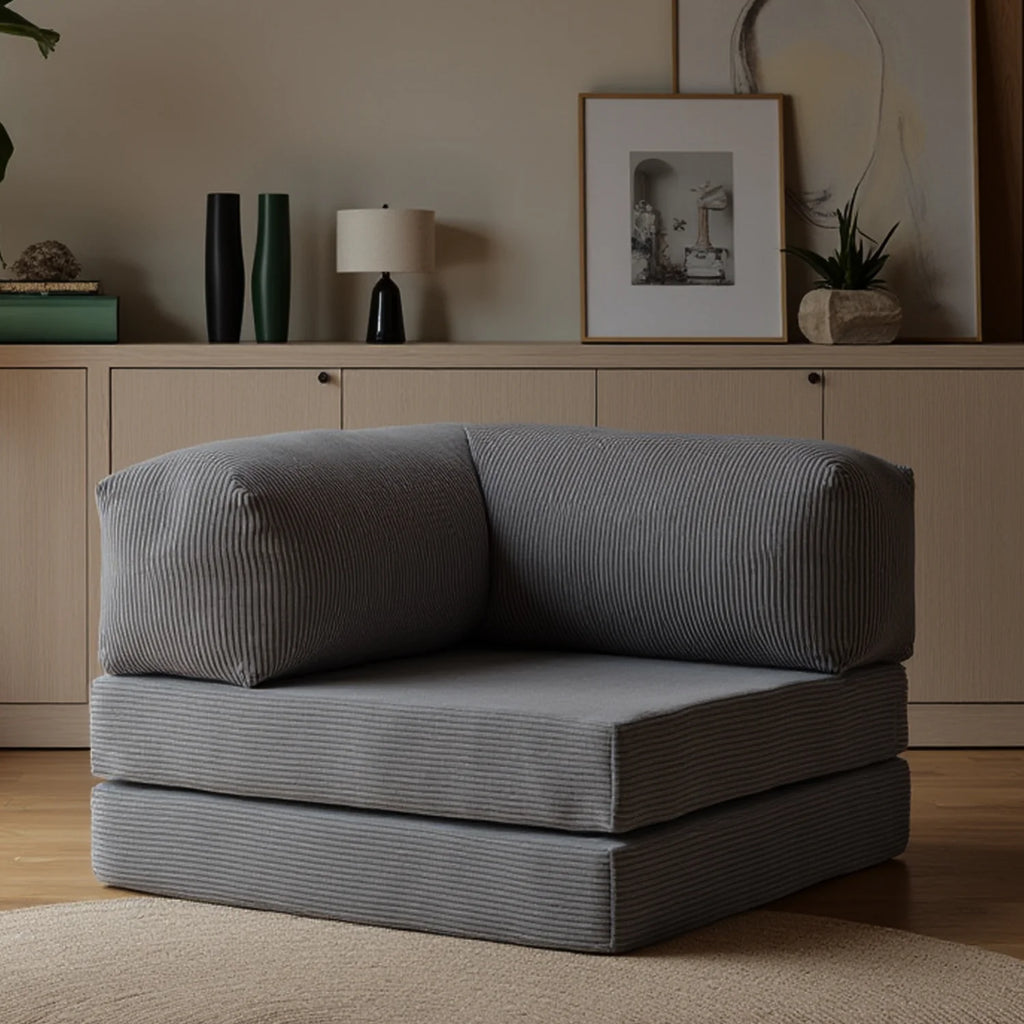 Poltrona do Sofá Cama Bloom Tecido Boucle Cinza - Sofá na Caixa