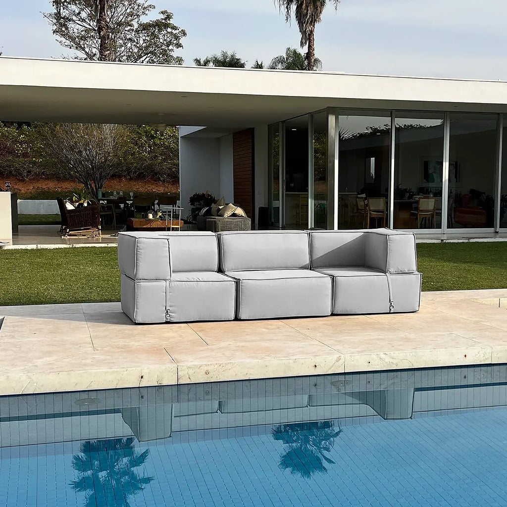 Lounge Zimma com 3 Módulos Cinza