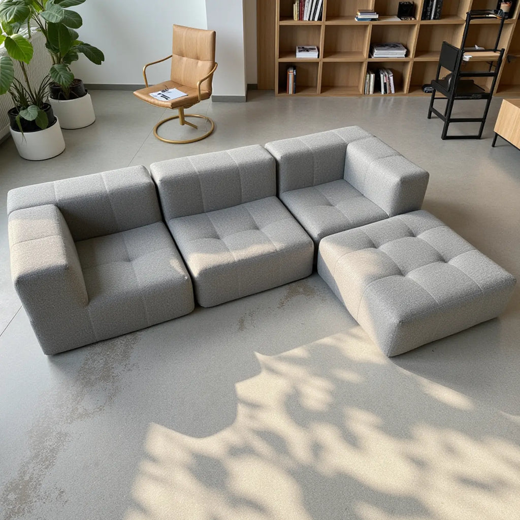 Apoio para o pé em Boucle - Sofá na Caixa - Cinza