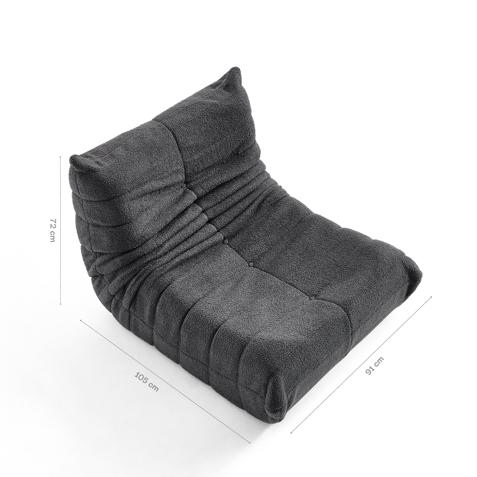 Poltrona Design 1973 Cinza 2 unidades Sofa na Caixa