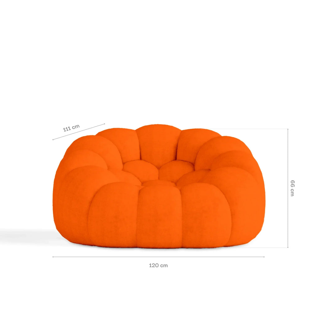 Sofá na Caixa cosmo 1 lugares em Boucle - Laranja