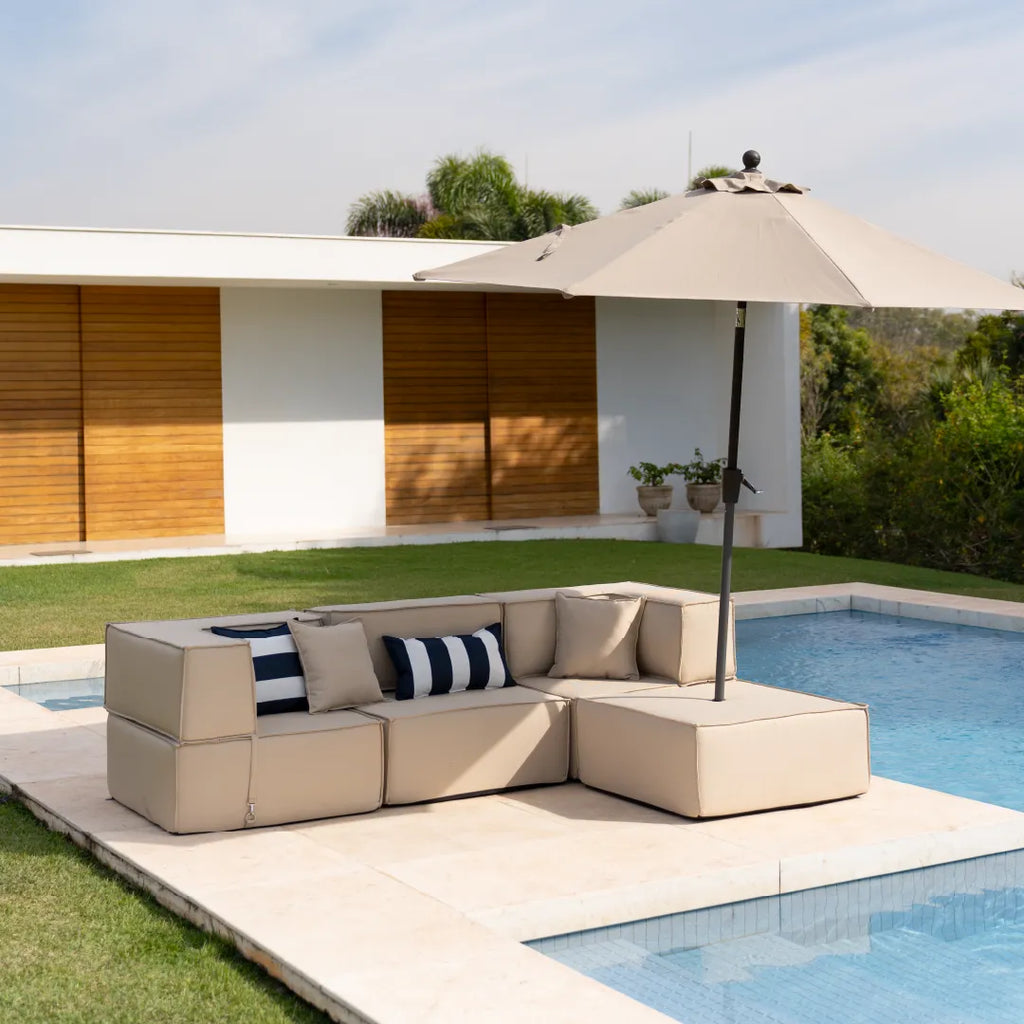 Lounge Zimma com 6 Módulos Cinza