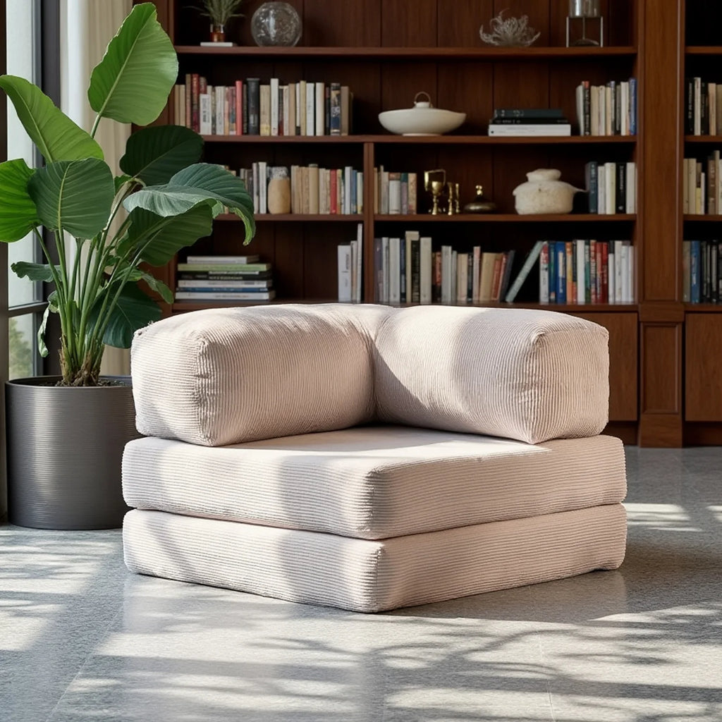 Sofá Cama Bloom - Sofá na Caixa + Poltrona Bloom Tecido Boucle Linho