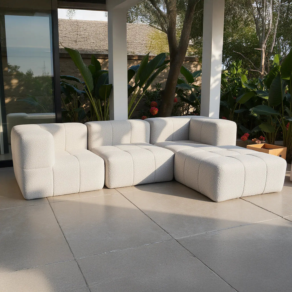 Sofá na Caixa modular 1 lugar Poltrona em Boucle - Linho