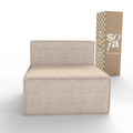 Sofá Modular Pelion 1 lugar Poltrona em Boucle - Linho