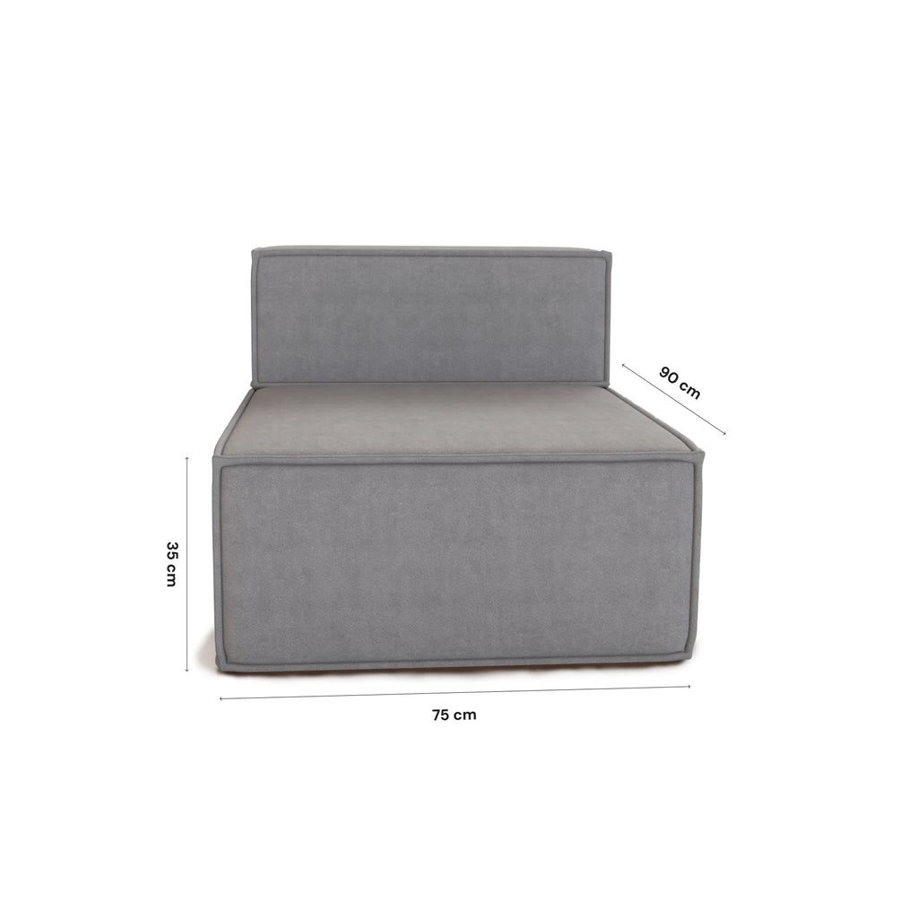 Sofá Modular Pelion 1 lugar Poltrona em Boucle - Cinza