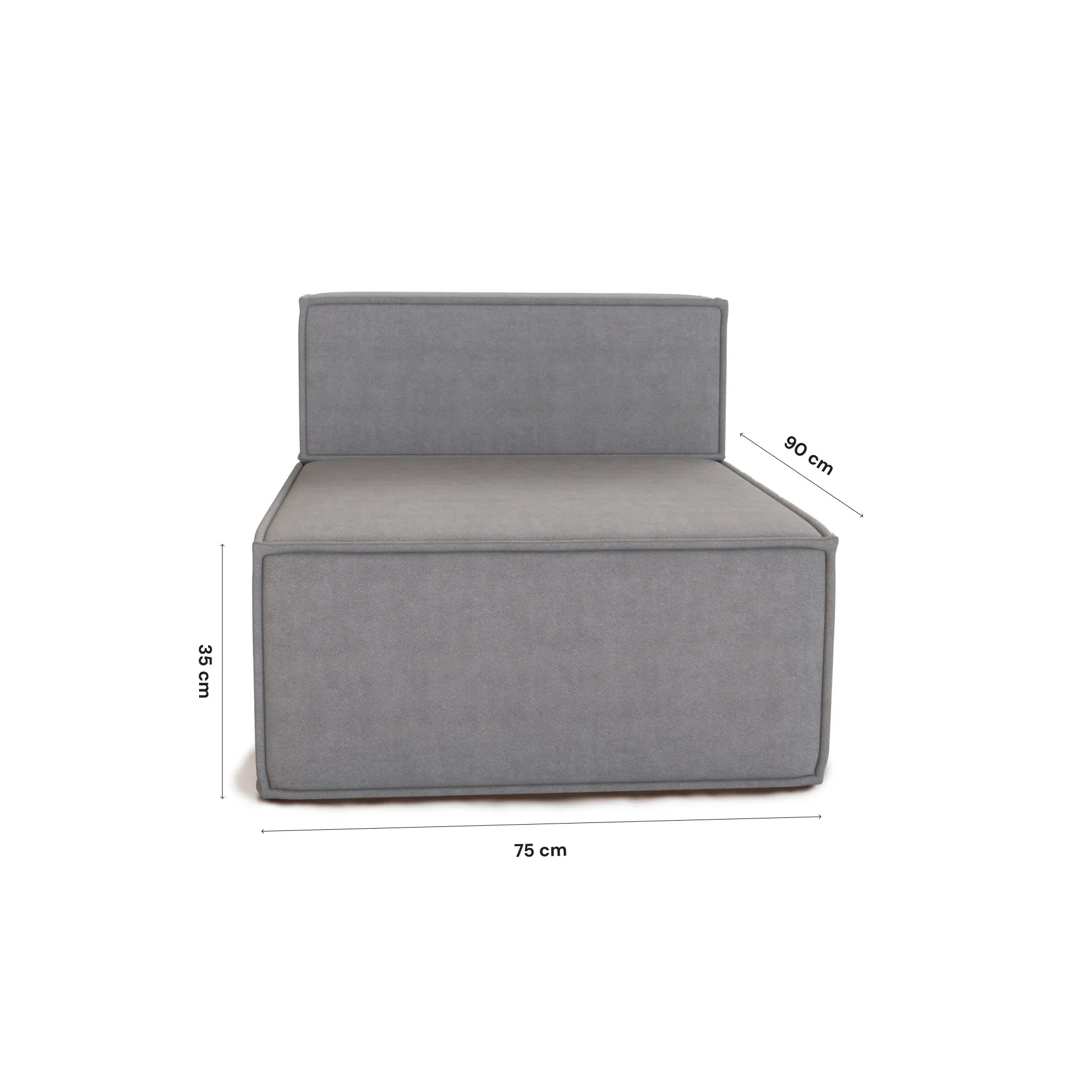 Sofá Modular Pelion 1 lugar Poltrona em Boucle - Cinza