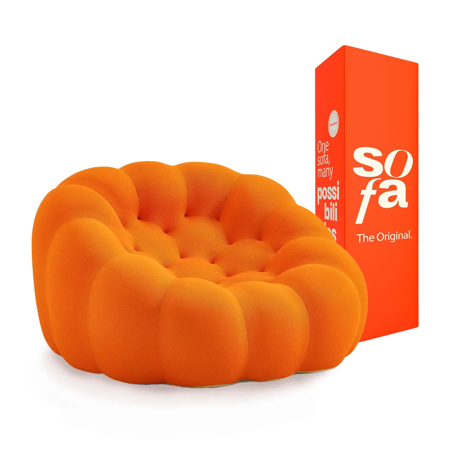 Sofá na Caixa cosmo 1 lugares em Boucle - Laranja
