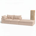 Sofá na Caixa modular Sienna 2 lugares em Boucle - 1 Braço com Apoio - Bege Areia