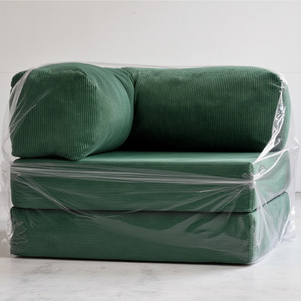 Poltrona do Sofá Cama Bloom Tecido Boucle Verde Musgo - Sofá na Caixa