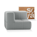 Sofá na Caixa modular 1 lugar Canto em Boucle - Cinza