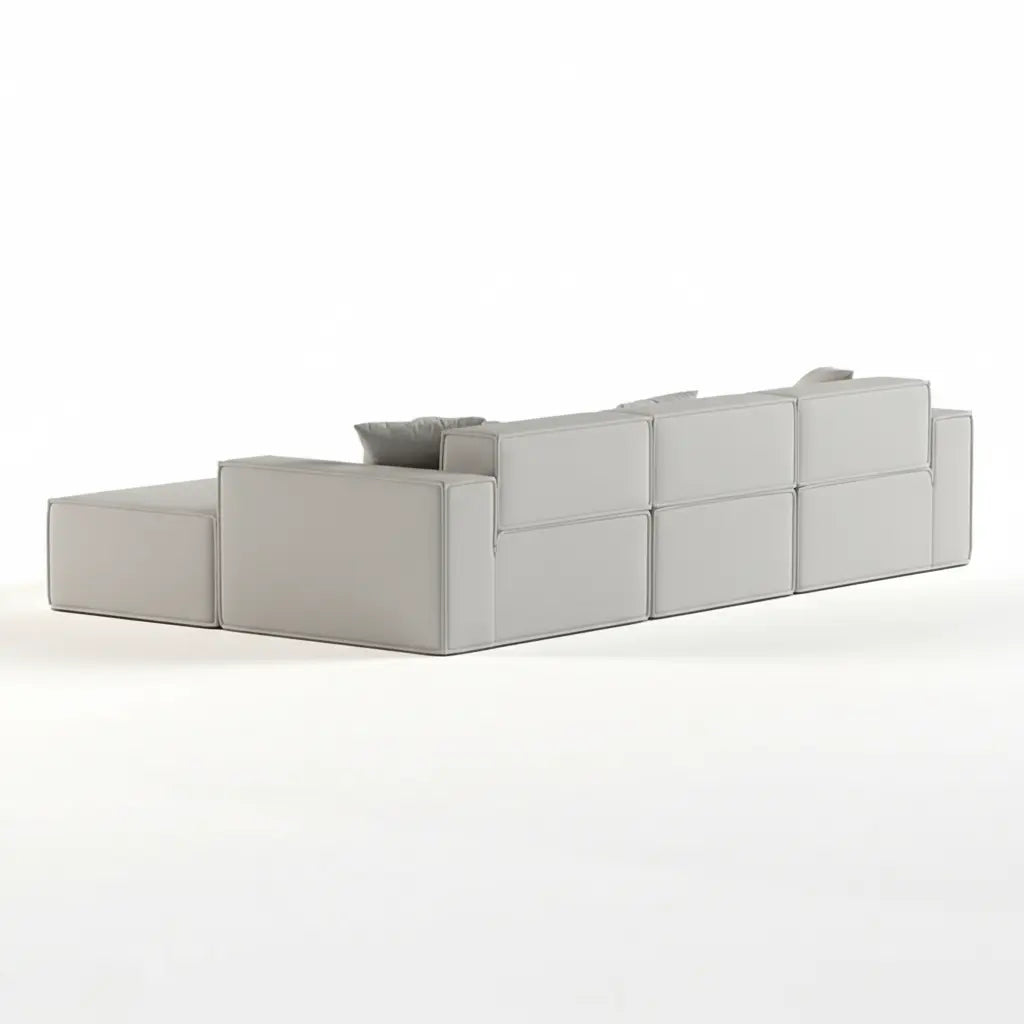 Sofá Modular Pelion 3 Lugares com 1 Chaise - Cinza