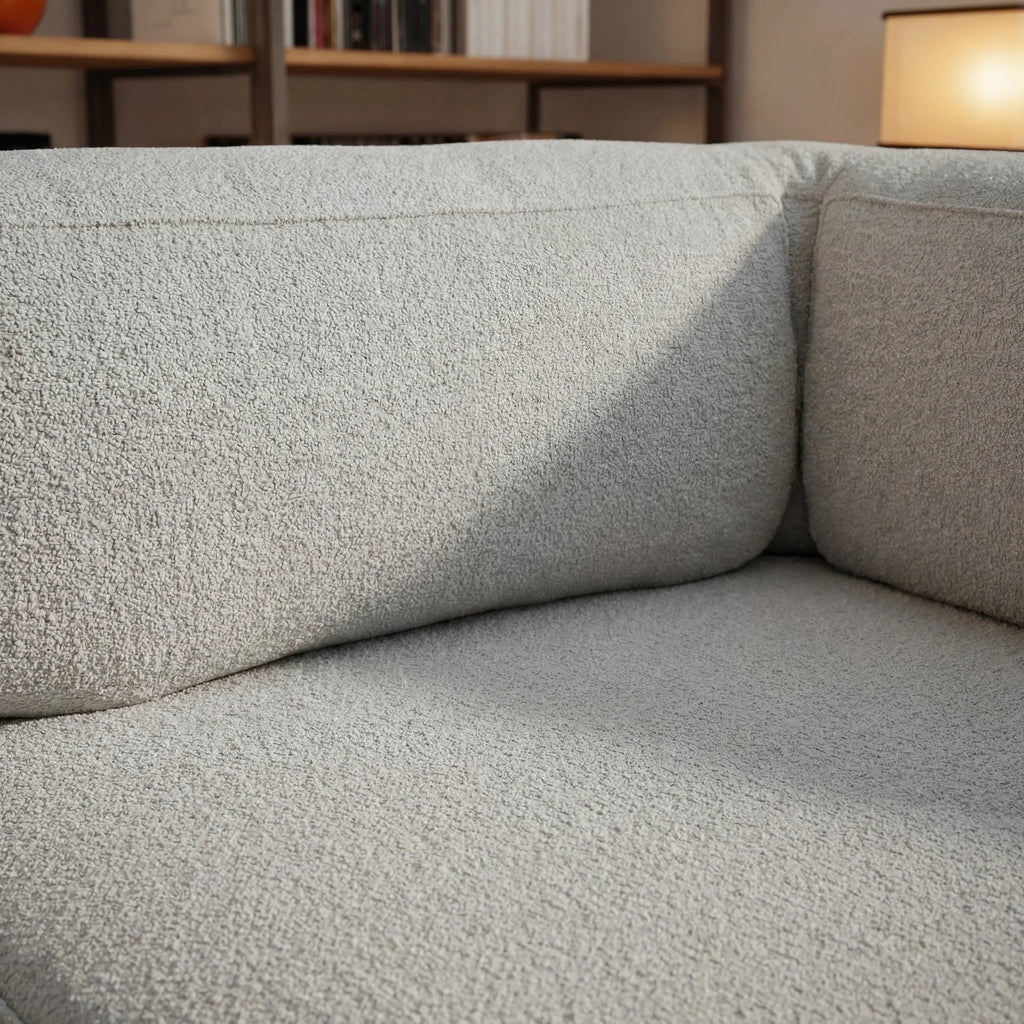 Sofá Cama Bloom Tecido Boucle Cinza - Sofá na Caixa