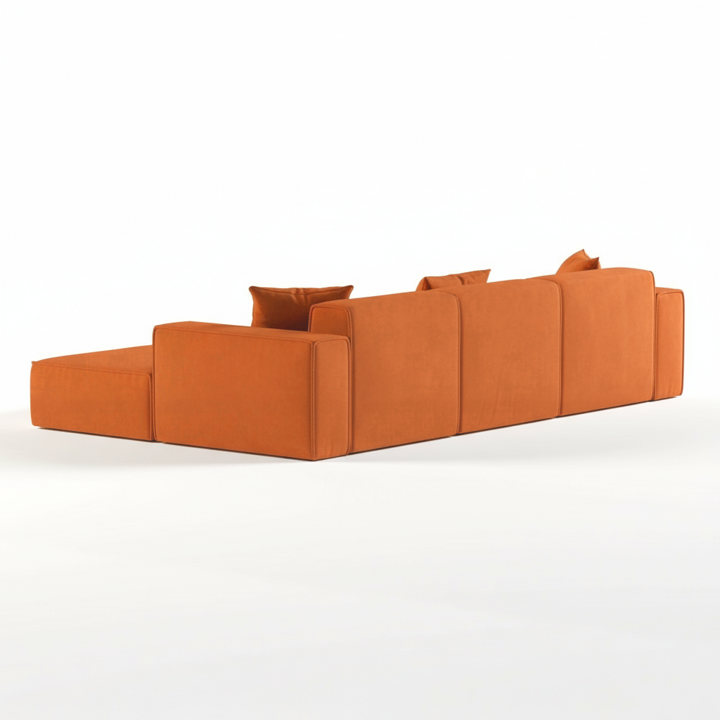 Sofá Modular Pelion 1 lugar Poltrona em Boucle - Laranja