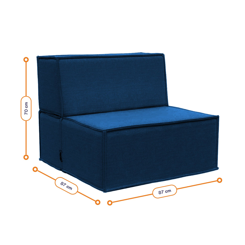 Lounge Zimma com 6 Módulos Azul
