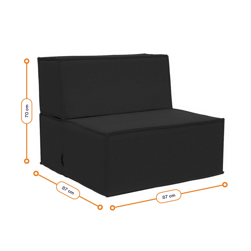 Lounge Zimma com 3 Módulos Preto