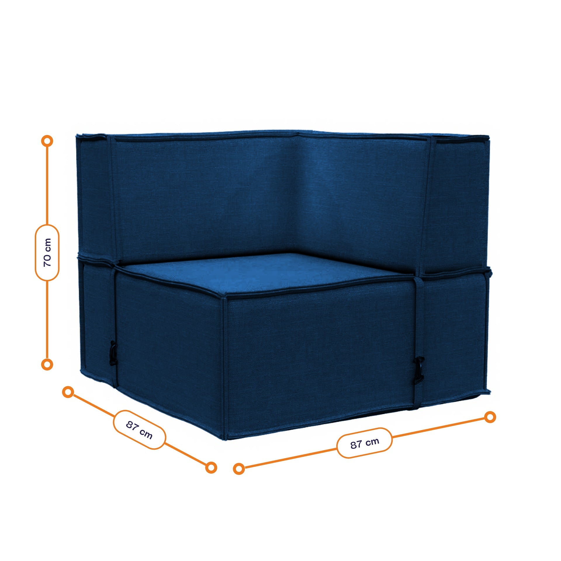 Lounge Zimma com 6 Módulos Azul