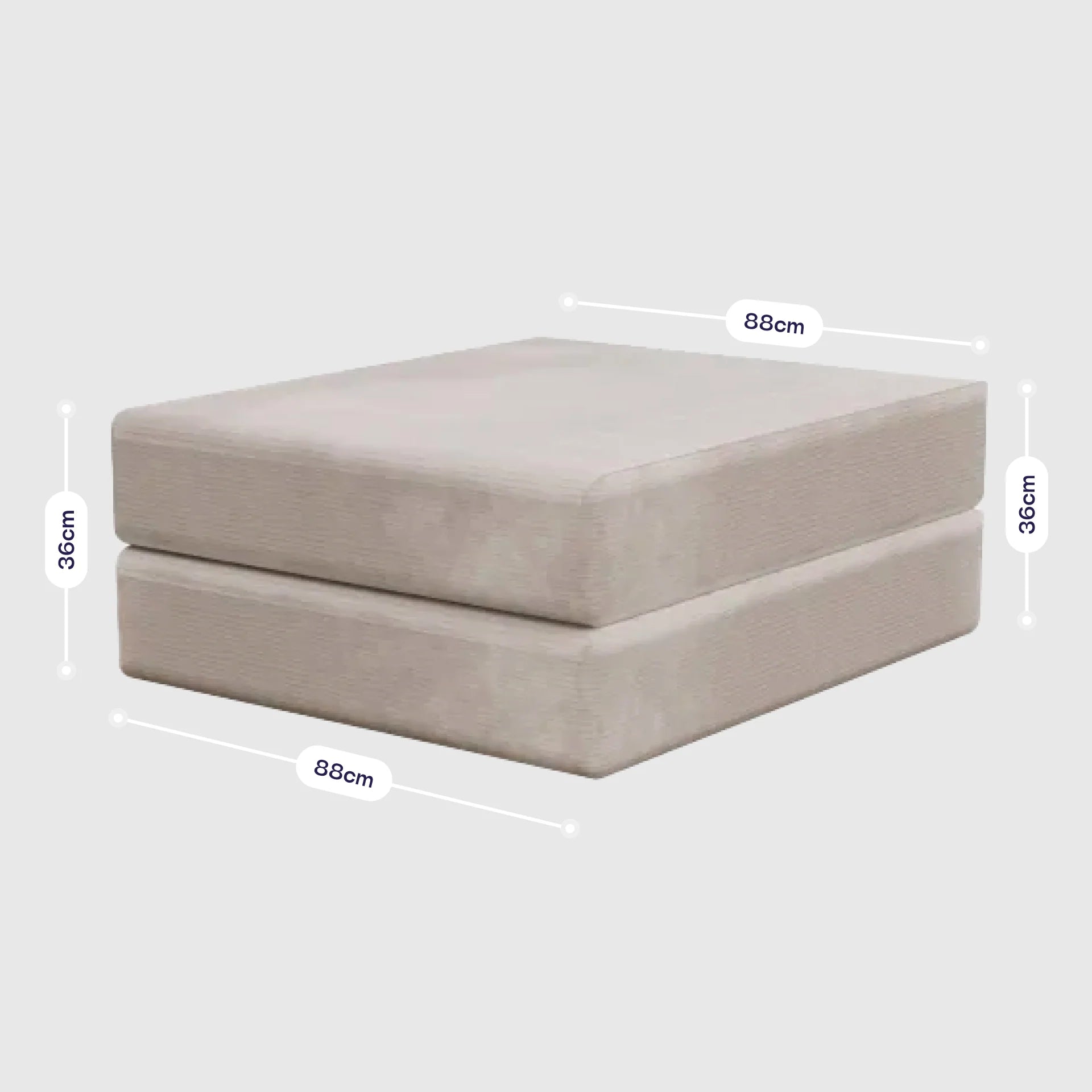 Chaise / Apoio de pé Sofá Cama Bloom Tecido Boucle Cinza