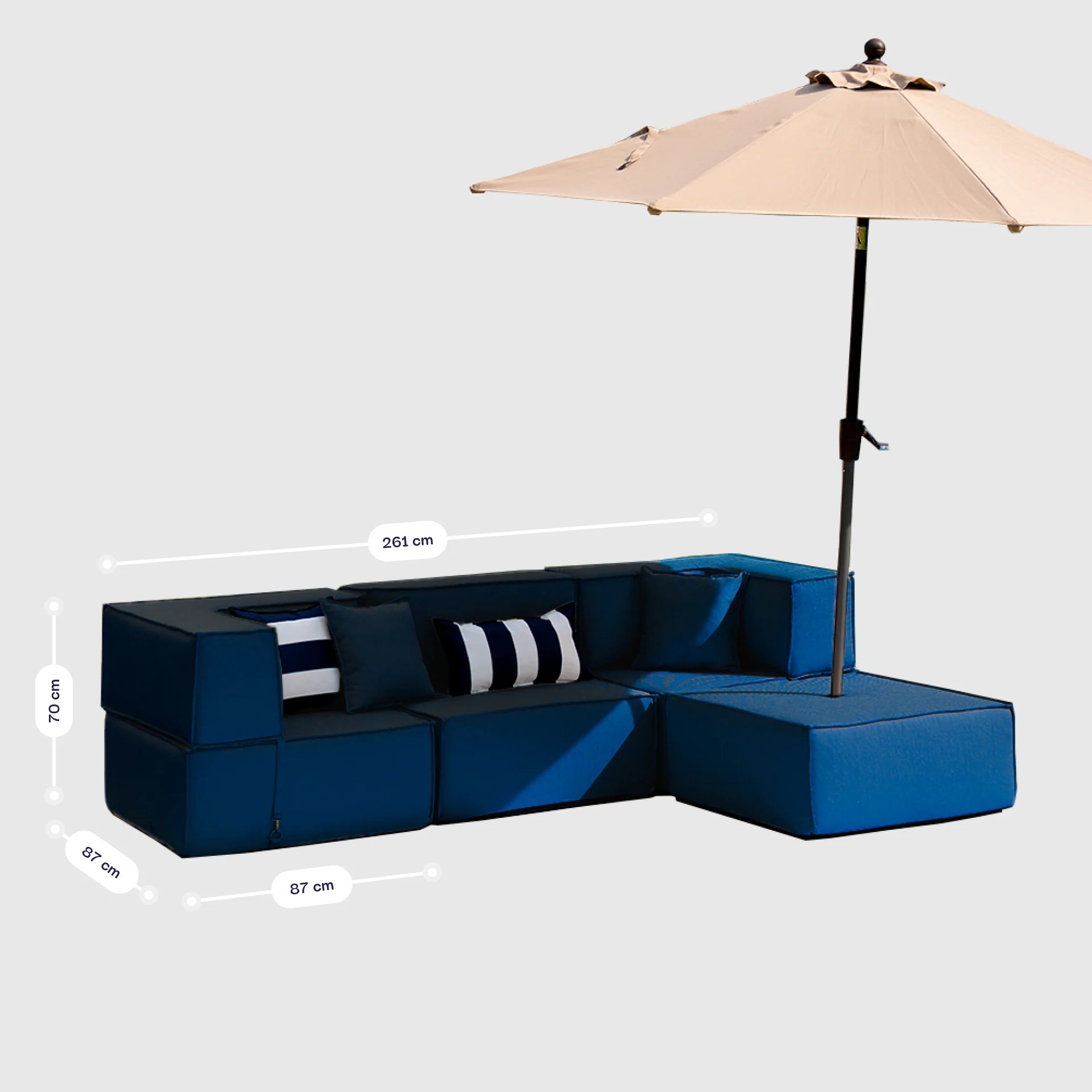 Lounge Zimma com 4 Módulos Azul