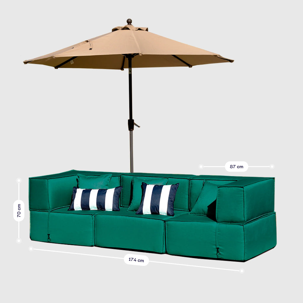 Lounge Zimma com 3 Módulos Verde