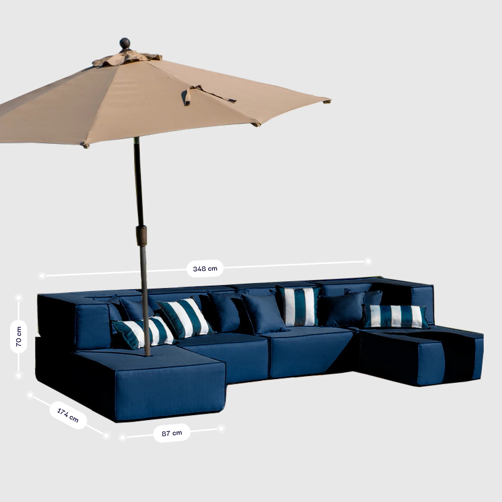 Lounge Zimma com 6 Módulos Azul