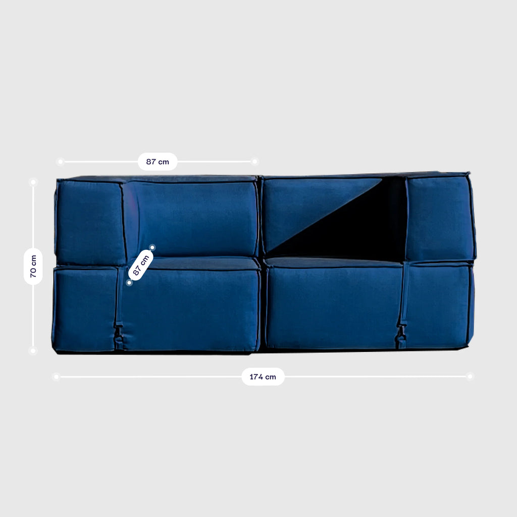 Sofá Lounge Zimma Azul com 2 Módulos