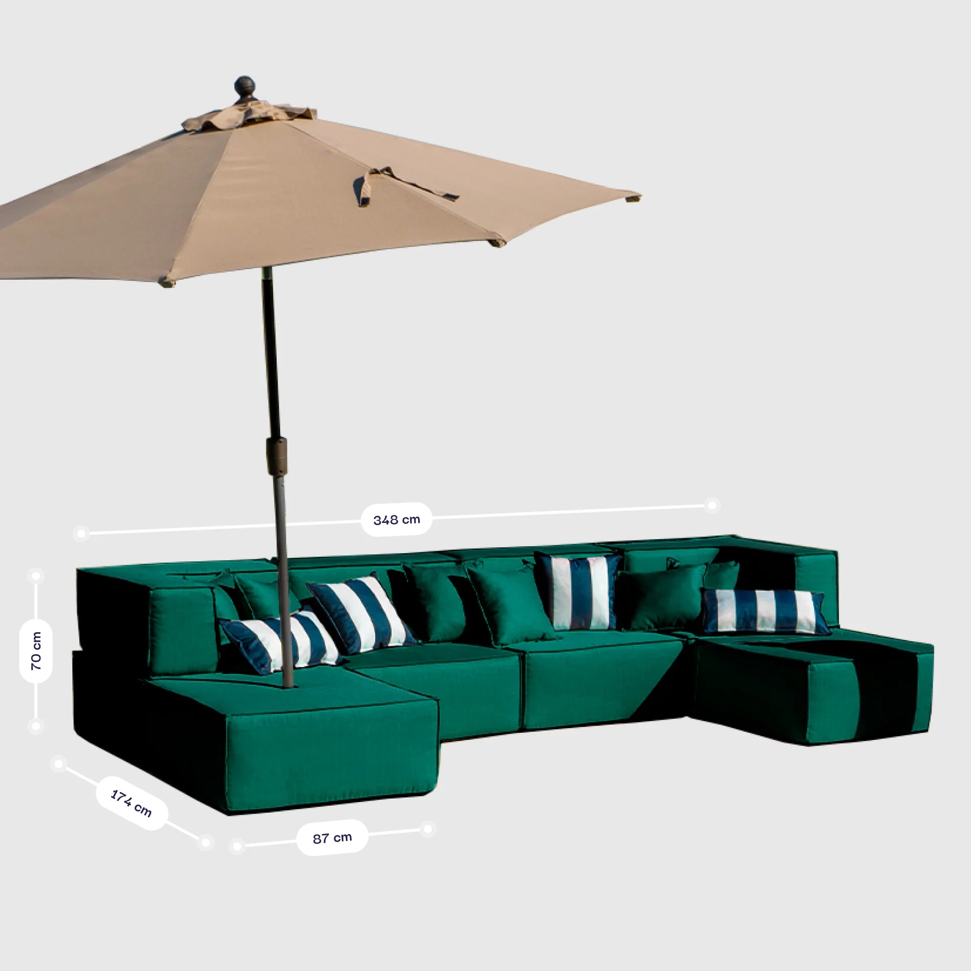 Lounge Zimma com 6 Módulos Verde