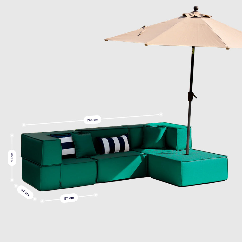 Lounge Zimma com 4 Módulos Verde