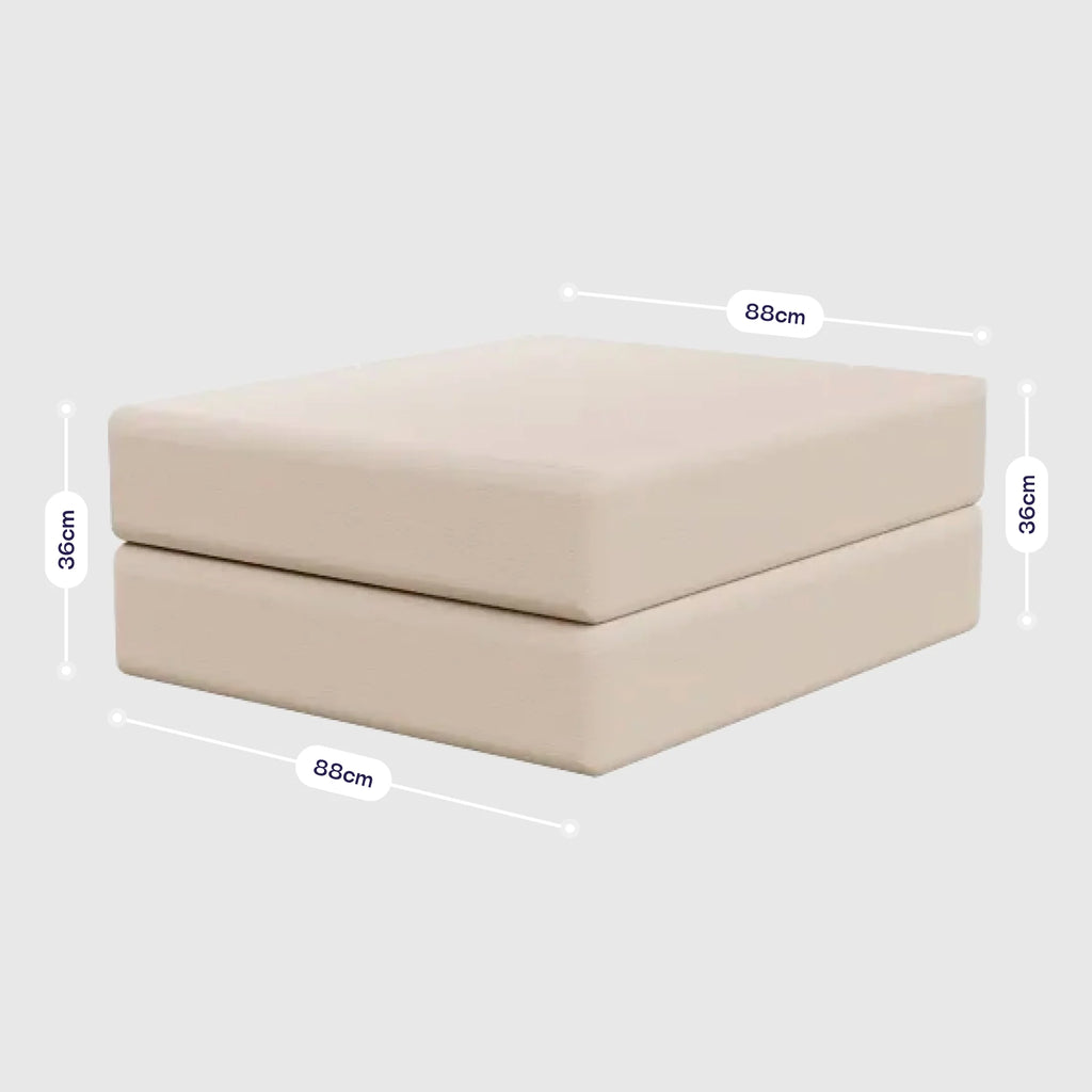 Chaise / Apoio de pé Sofá Cama Bloom Tecido Boucle Laranja
