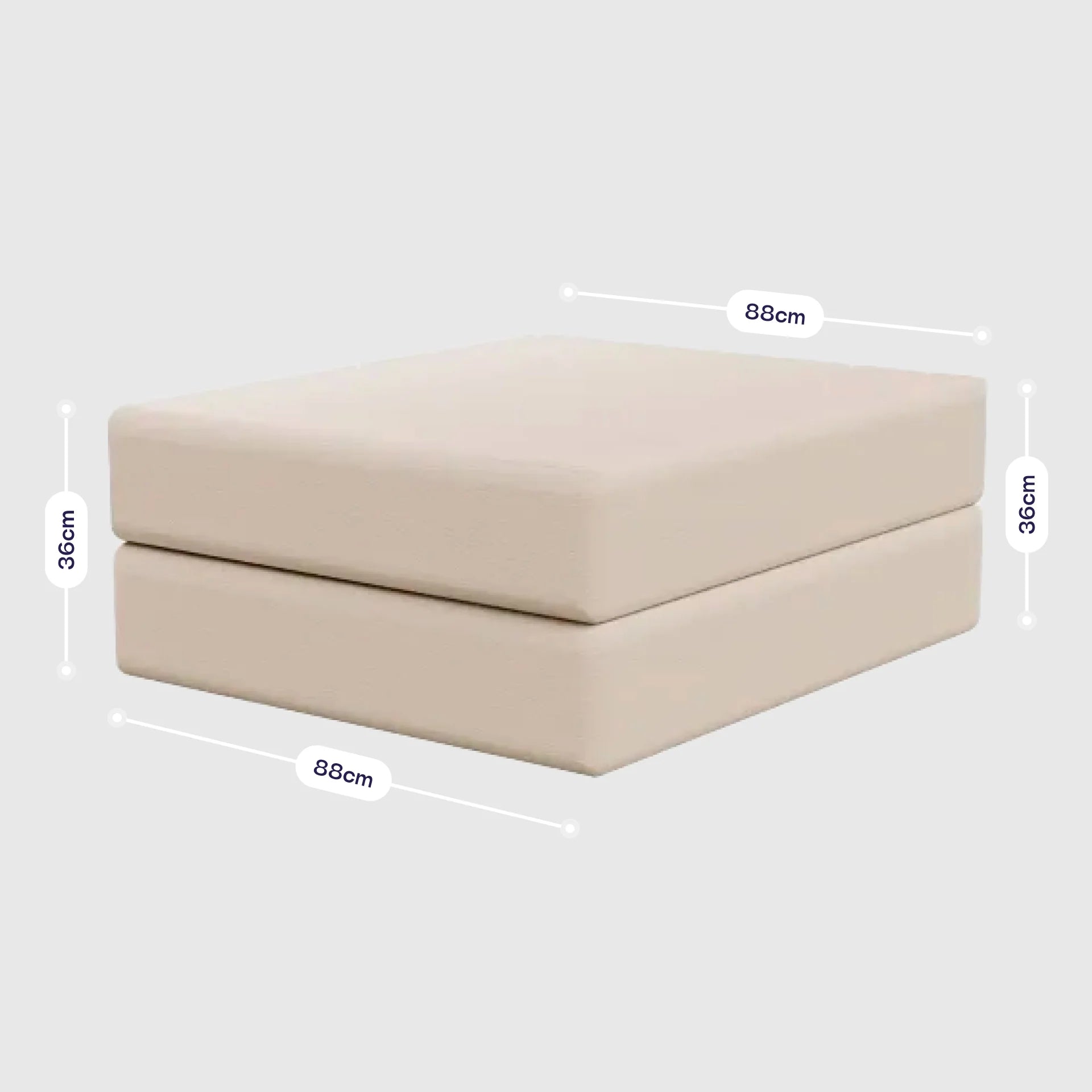 Chaise / Apoio de pé Sofá Cama Bloom Tecido Boucle Laranja